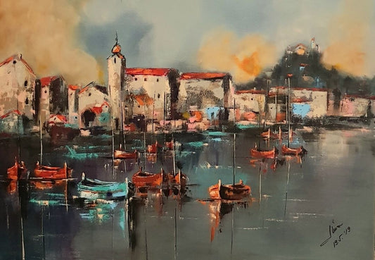 Sunset and boats