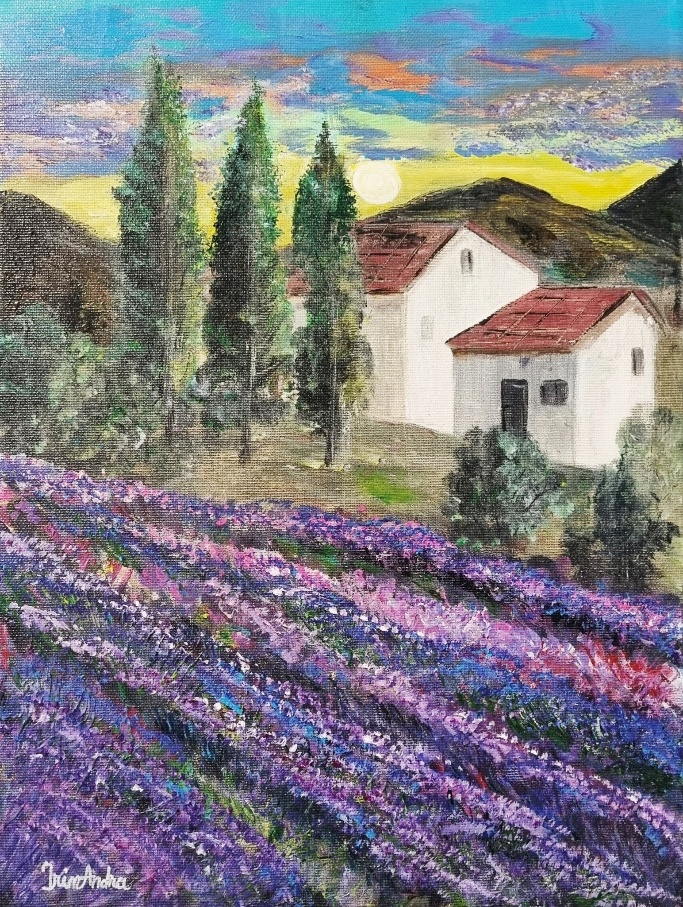 Apus de soare peste lavandă